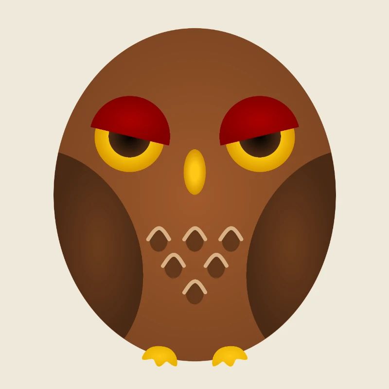 Grumpy Owl Silhouette