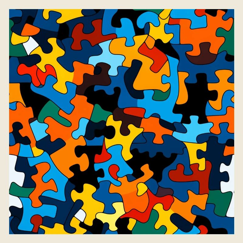 Colorful puzzle piece pattern