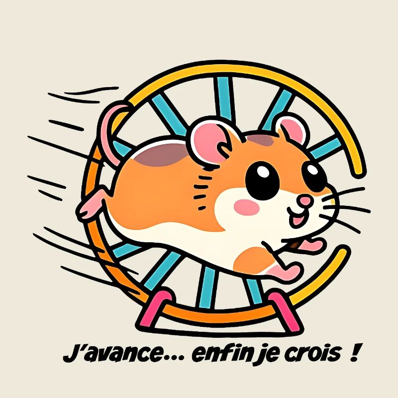 Hamster läuft in seinem Rad