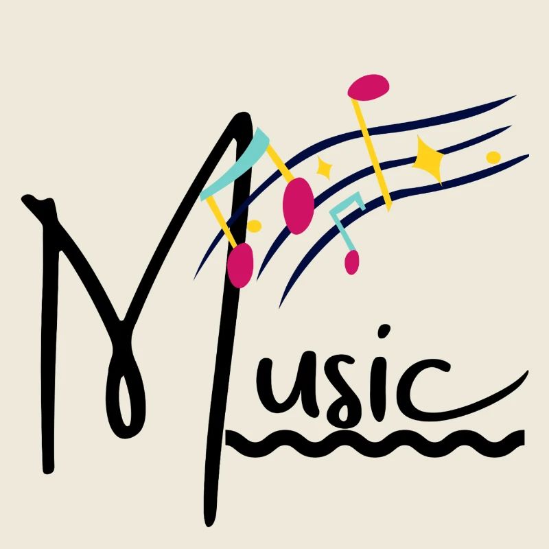 Regenbogen-Notizen auf dem Notensystem