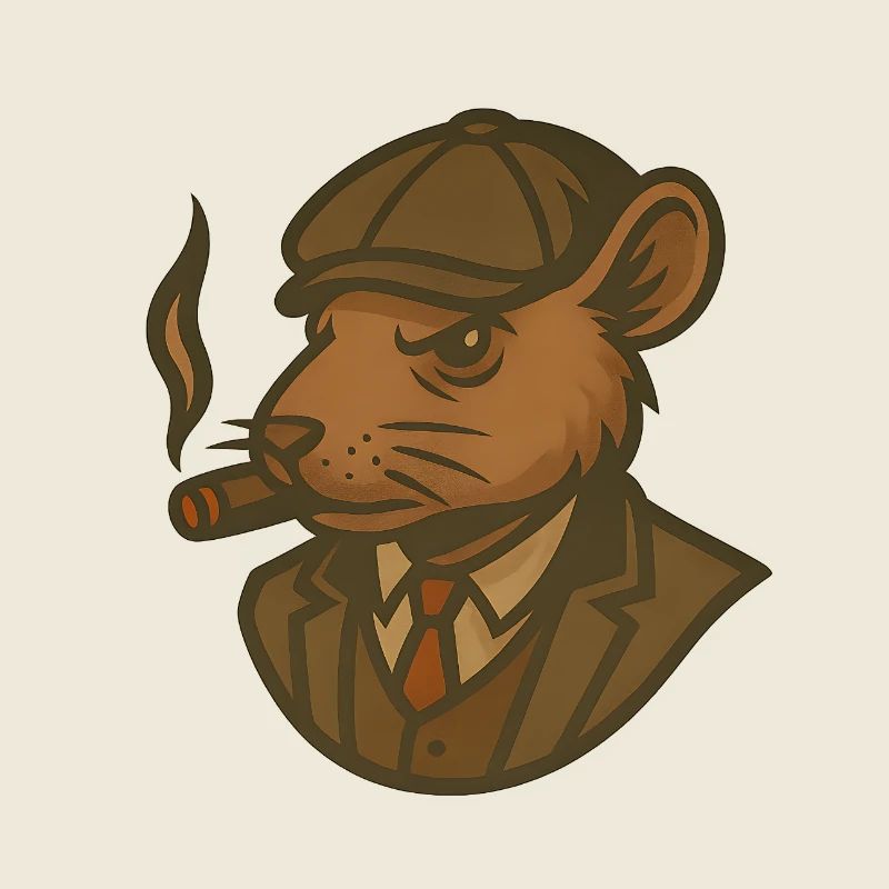 Ratte im Anzug mit Zigarre