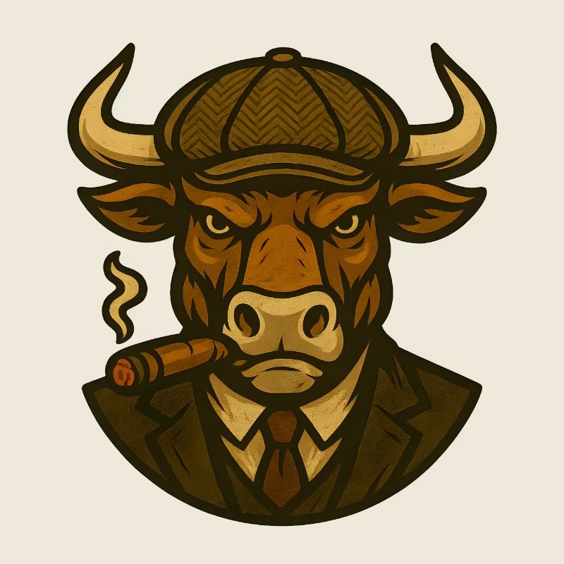 Bull in suit with cigar