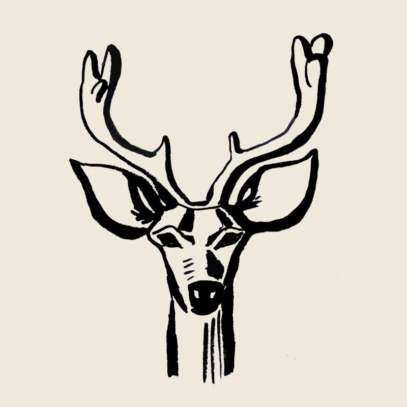 Hirschkopf Linienstil