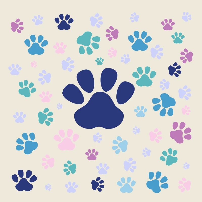 Colorful puppy paws