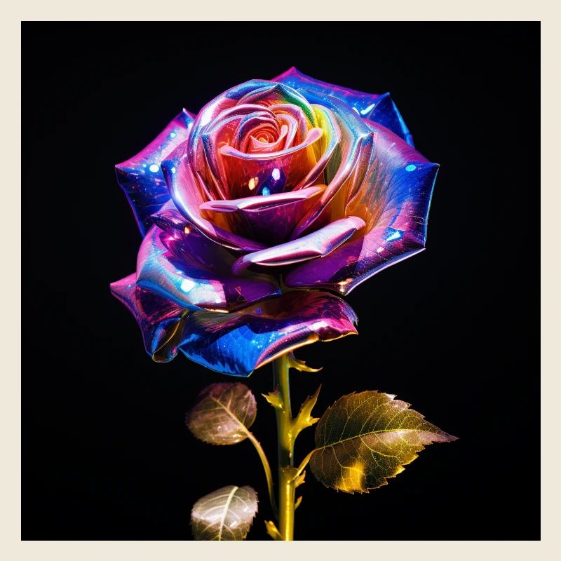 Metallic Rainbow Rose
