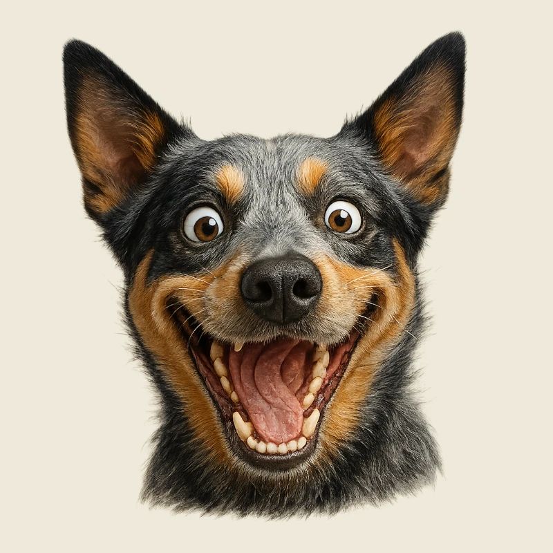Laughing Dog Head
