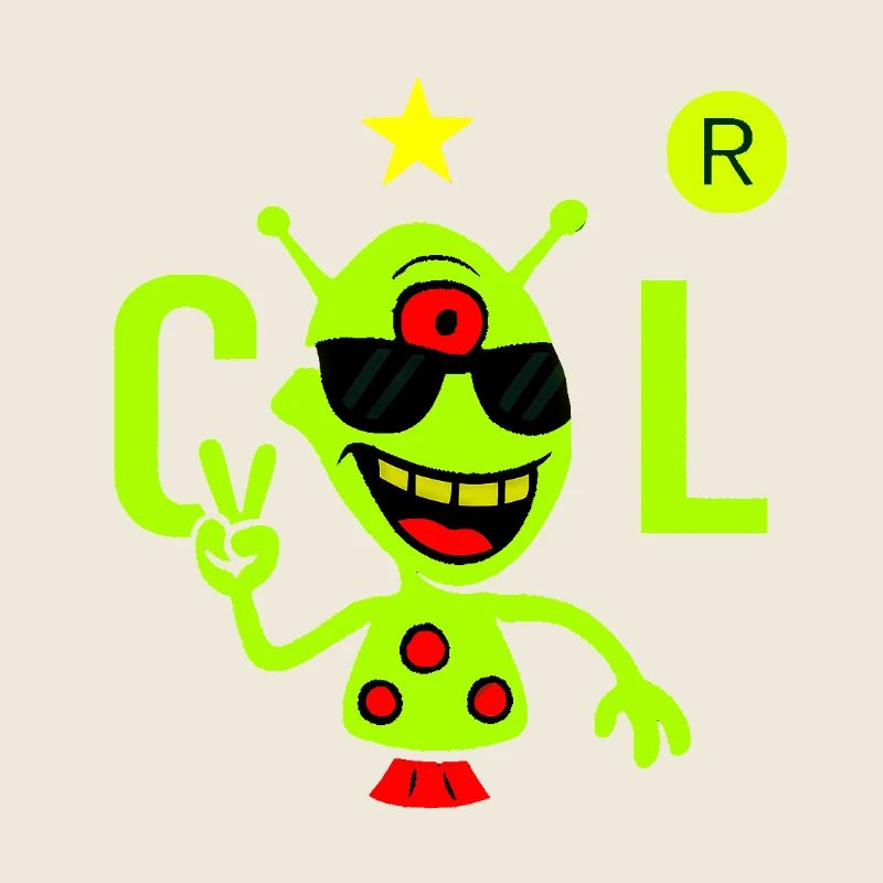 Alien vert avec lunettes de soleil