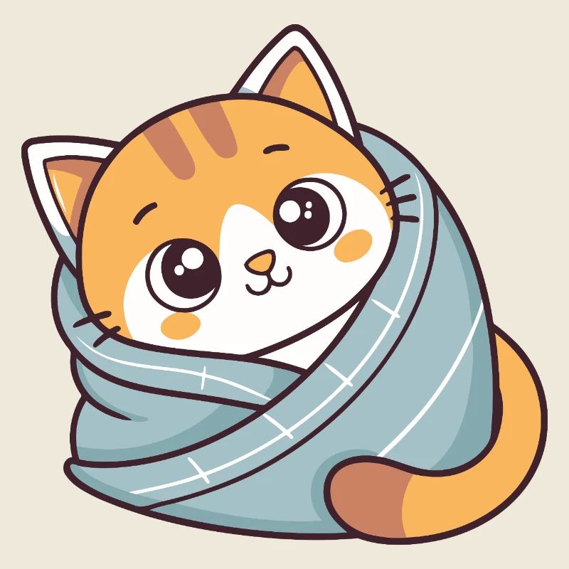 Chaton doux echarpe bleue