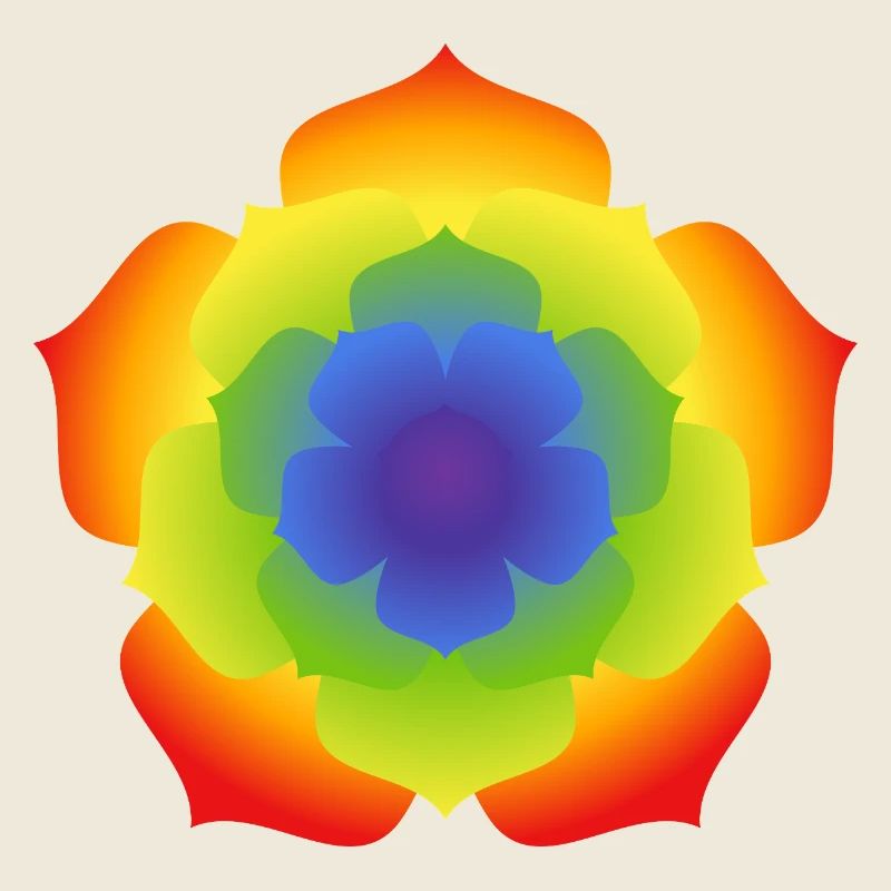 Regenbogenlotus-Mandala-Blüte