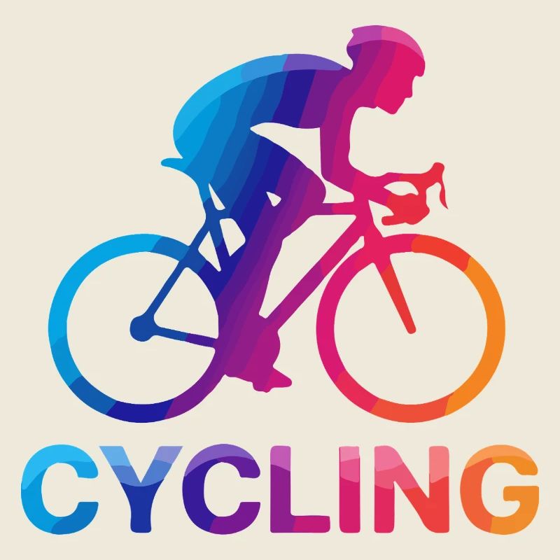 Rainbow Cyclist Silhouette