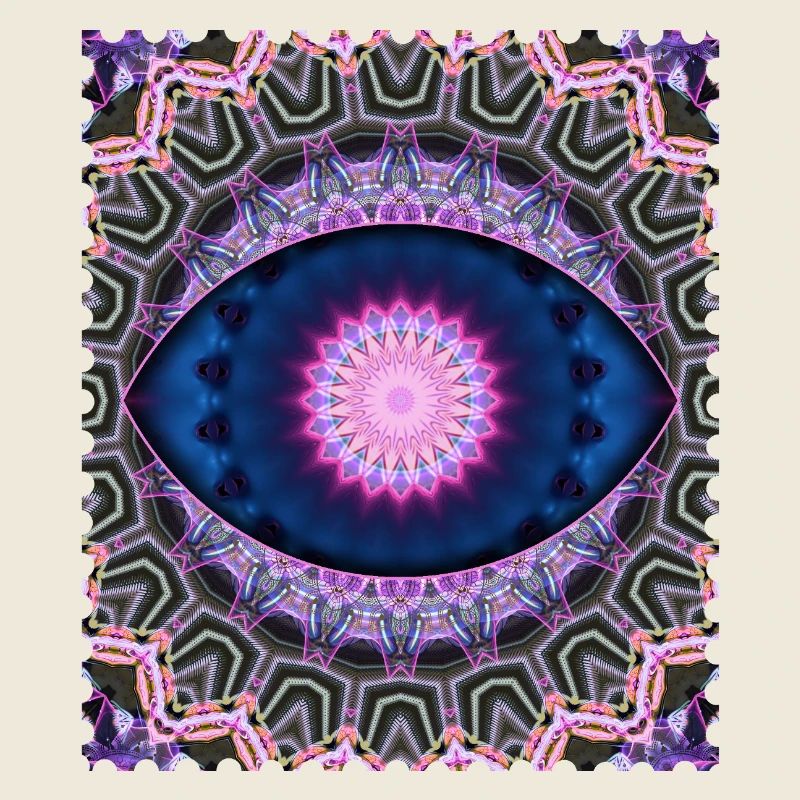 Neon Blue Pink Mandala