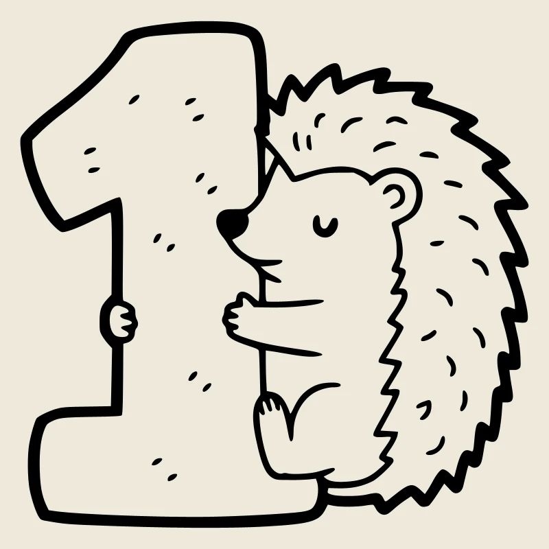 Hérisson mignon avec illustration de dessin animé numéro 1