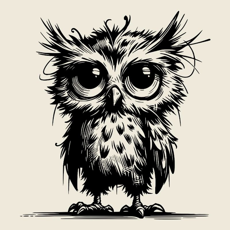 Müde Eulen Wächter des Waldes