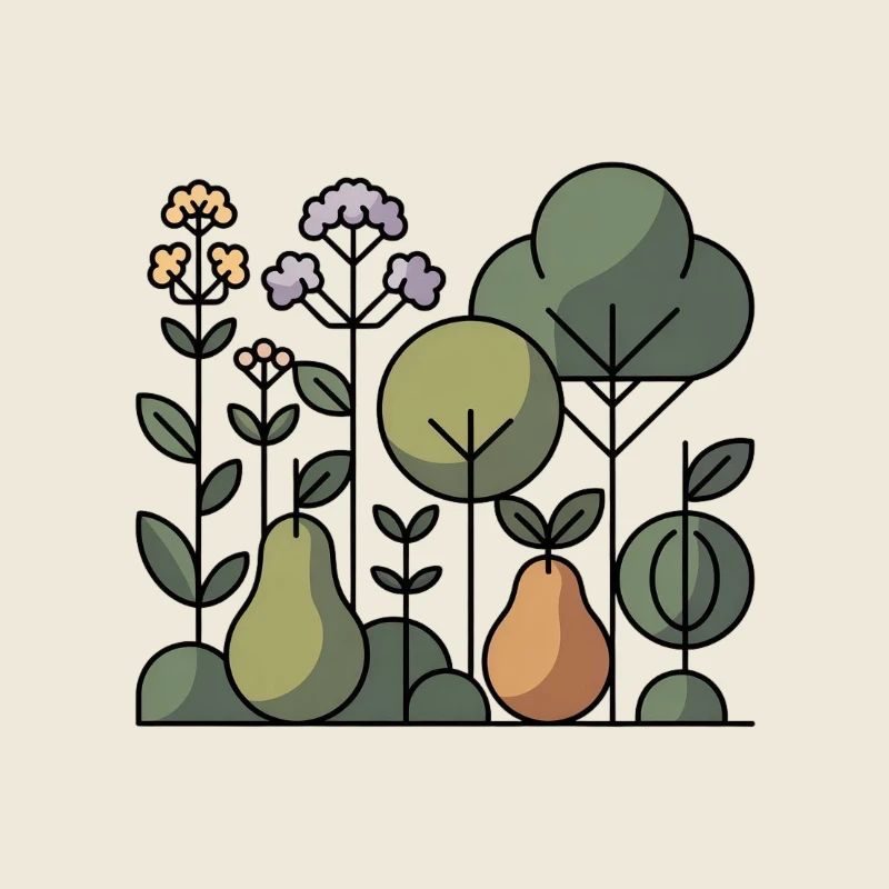 Abstrakter Obstgarten