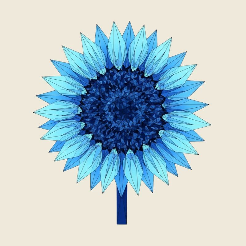 Geometrische Blaue Sonnenblume