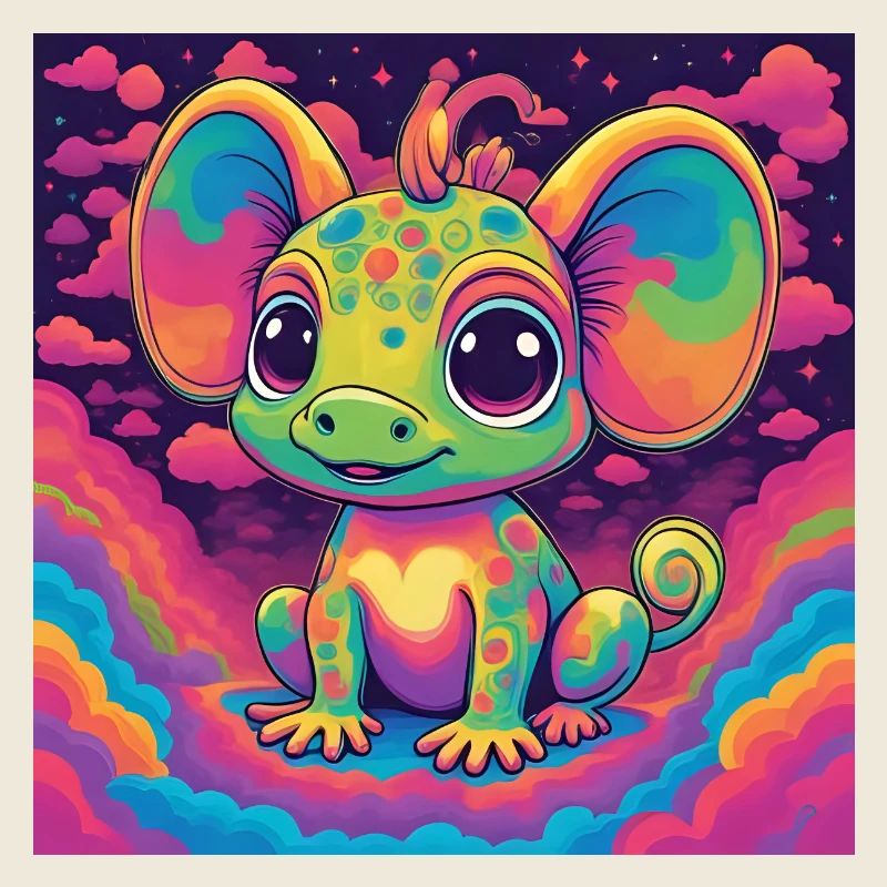 Kawaii Regenbogen-Dinosaurier