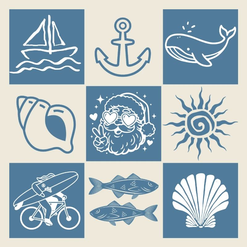 Marine Sketches Nautical Collage