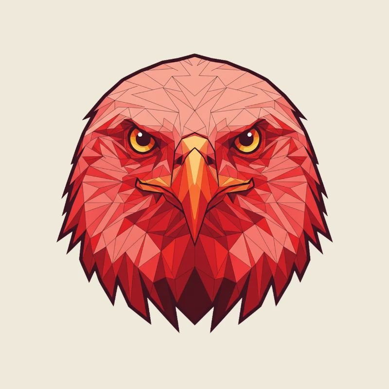 Red Eagle Lowpoly Portrait