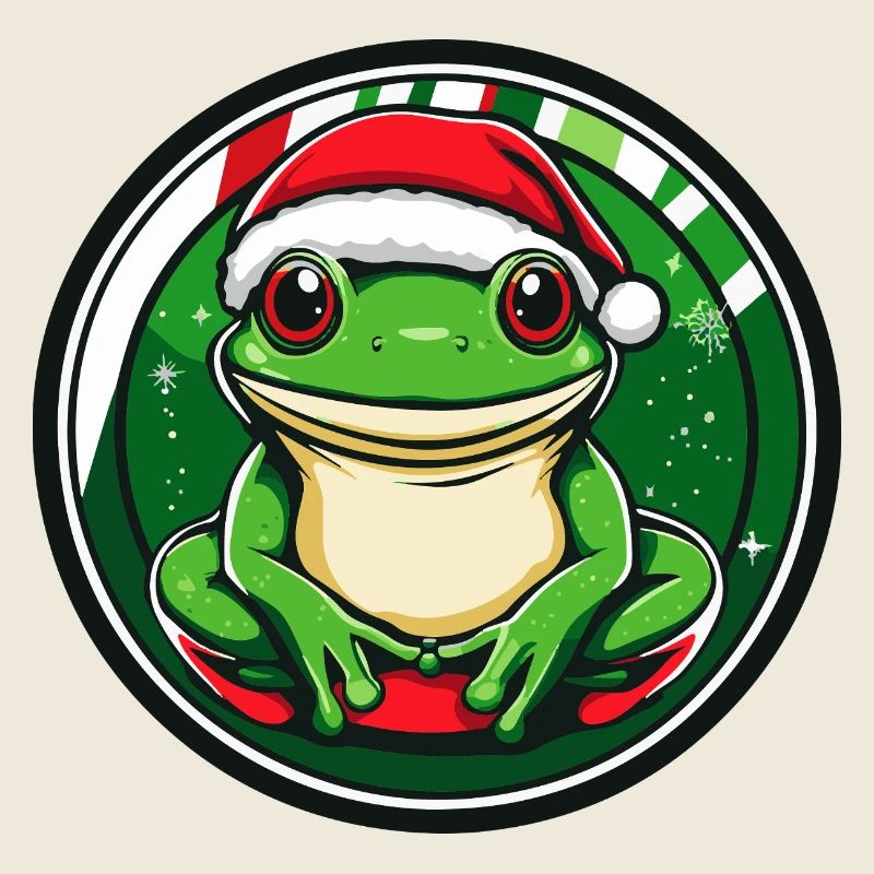Grenouille dessinée de Noël
