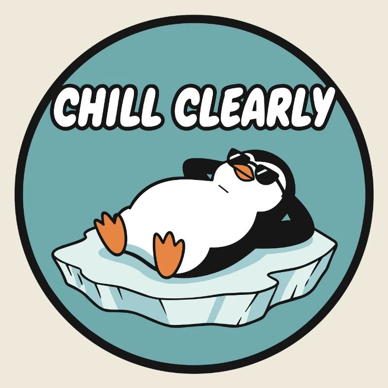 Chill Clearly Pinguin auf Eis