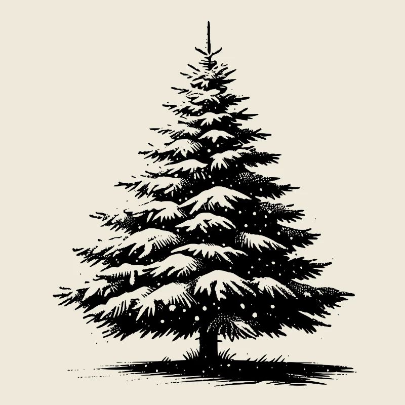 Schneebedeckte Weihnachtskiefer