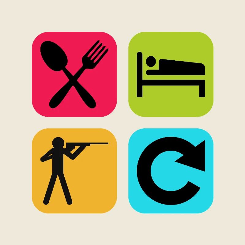 Eat Sleep Shooting Repeat Funny Quote Gun