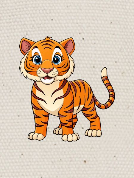 Cartoon style tiger