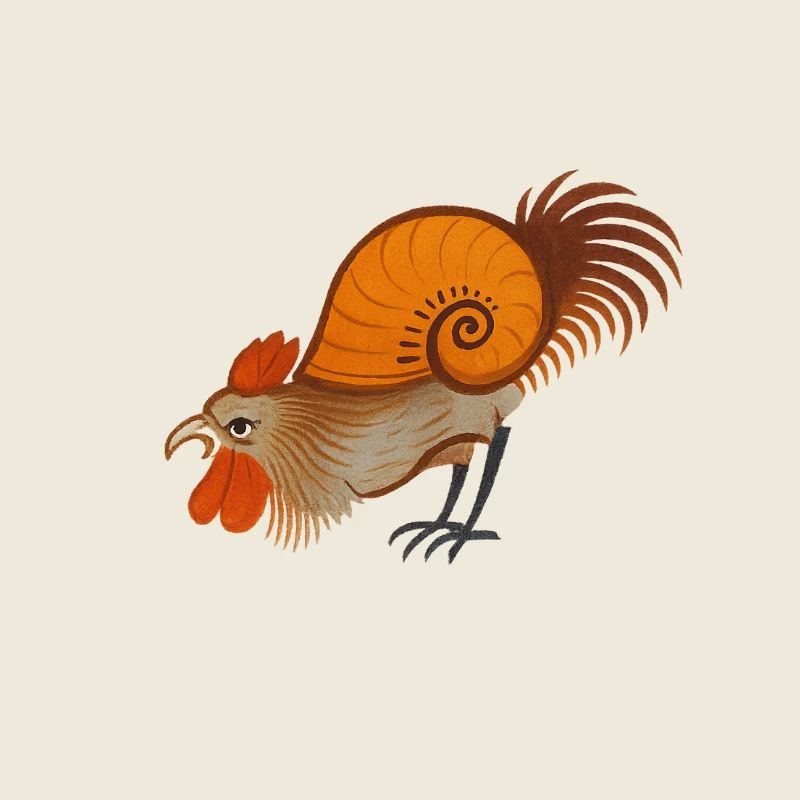 Coq médiéval – Créature stylisée