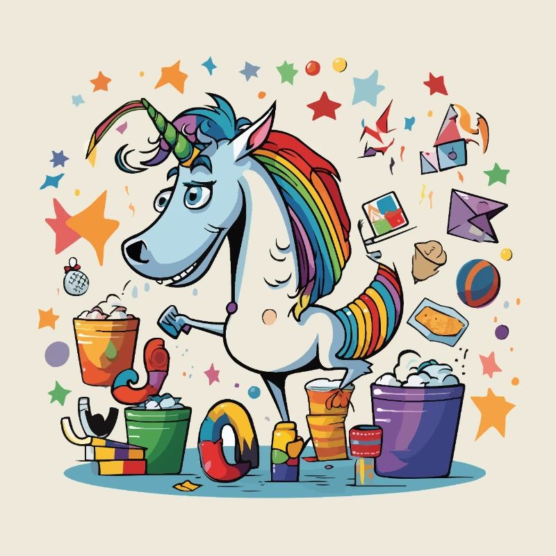 Bunter Einhorn Partychaos