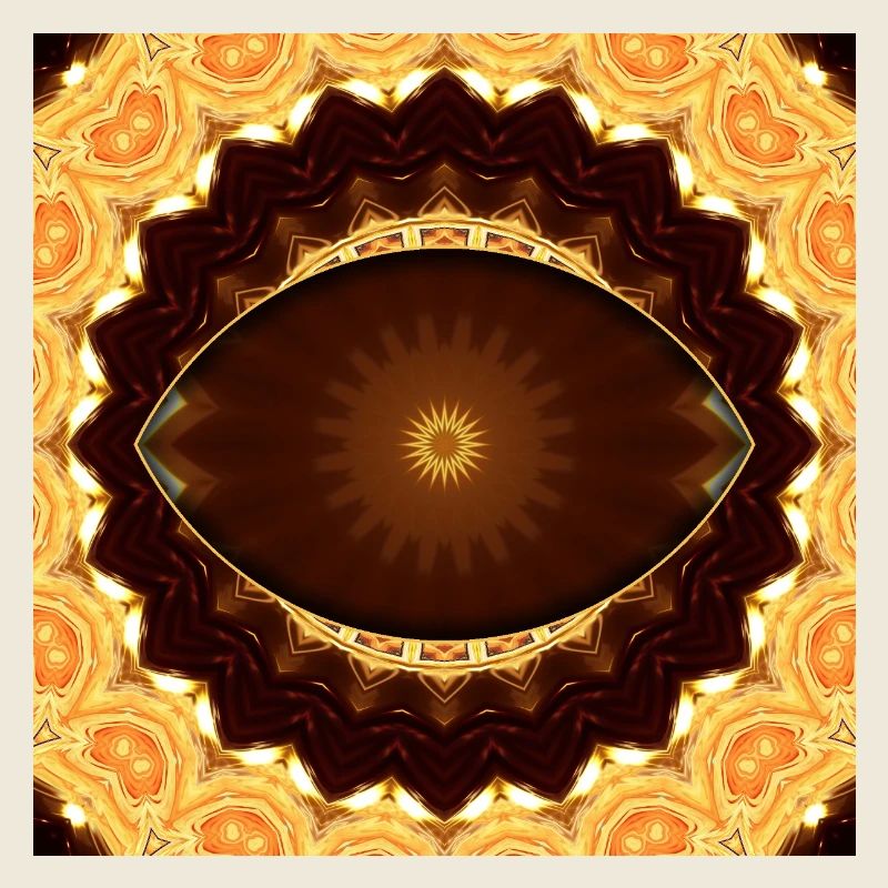 Mandala en or kaléidoscopique