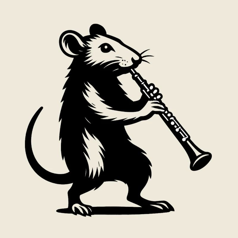 Souris jouant de clarinette