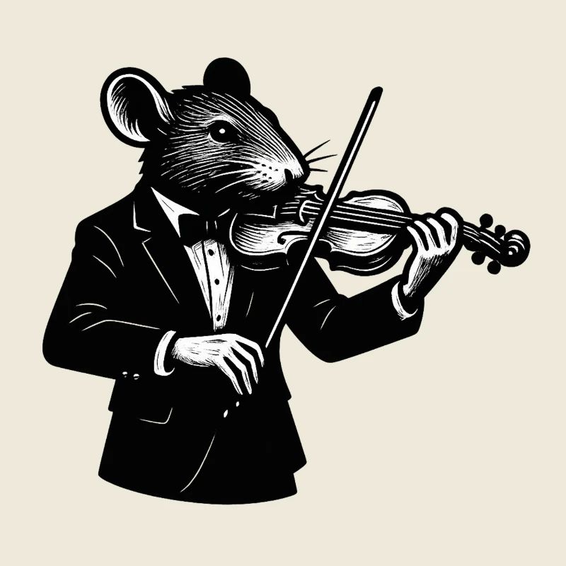 Rat violoniste en smoking Violon violon