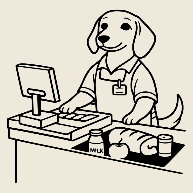 Caissière de chiens de supermarché