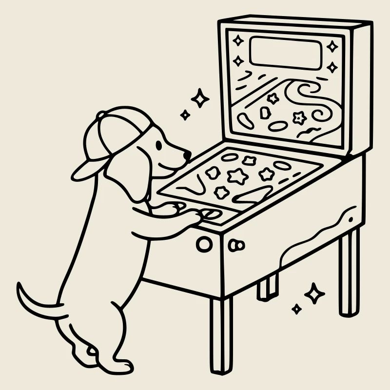 Flipper Pinball Dackel Hund Kinder
