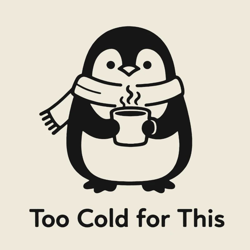 Zu kalt dafür - Pinguin mit Heißgetränk