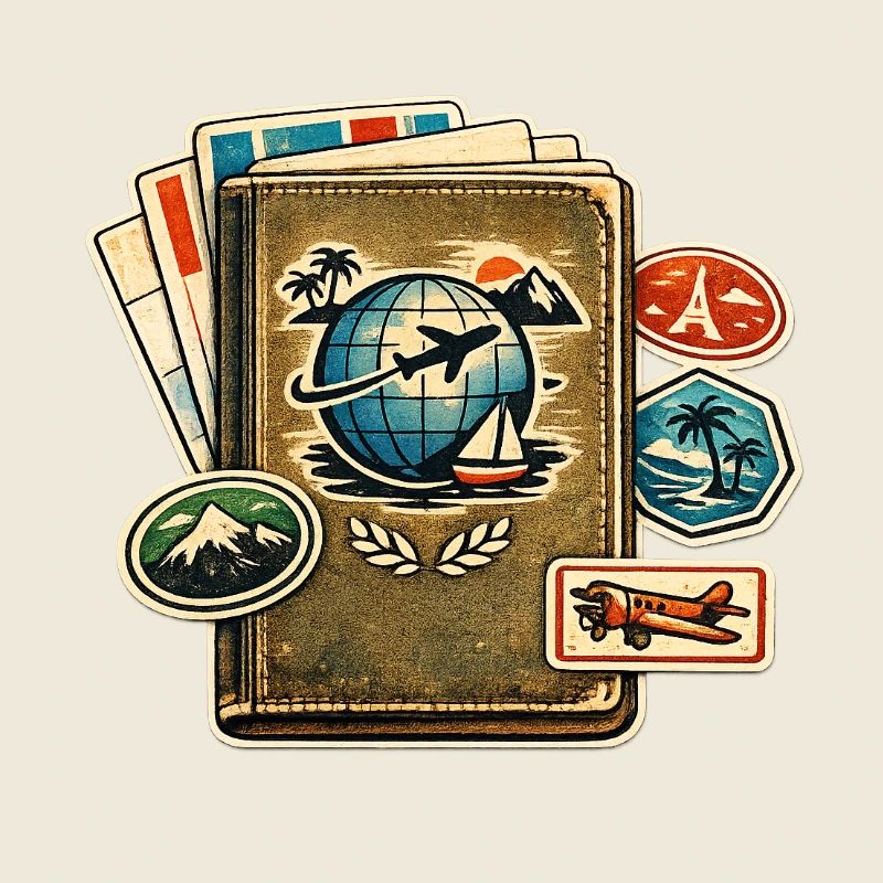 Retro Travel Globe Sticker Collection