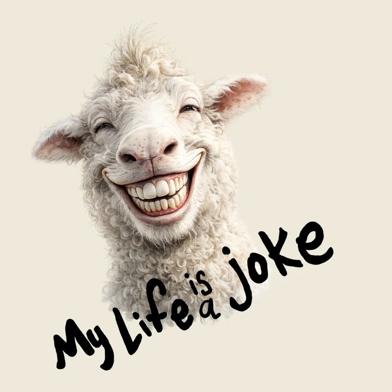 Fröhliches Lamm mit lächeln - ma vie est une blague