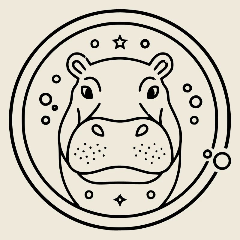 Contour du cercle du ciel étoilé de l’hippopotame