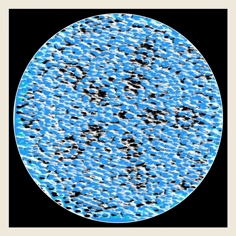 Cercle mosaïque de cailloux bleus