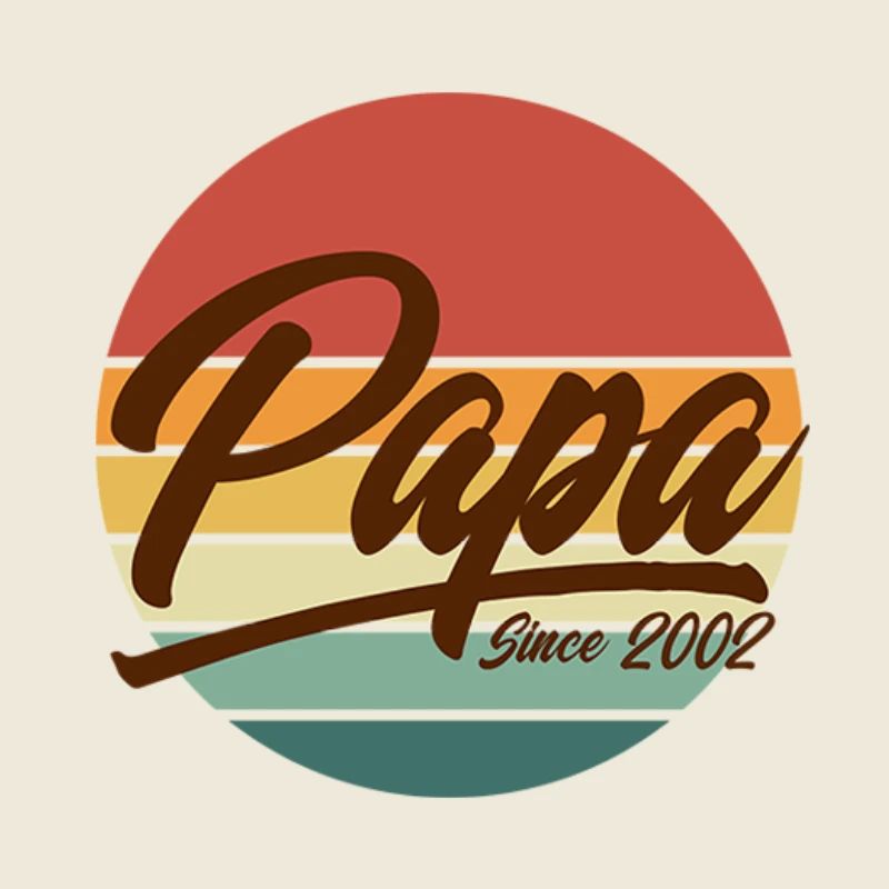 Papa seit 2002 Retro Vintage Sunset Vaterschaft