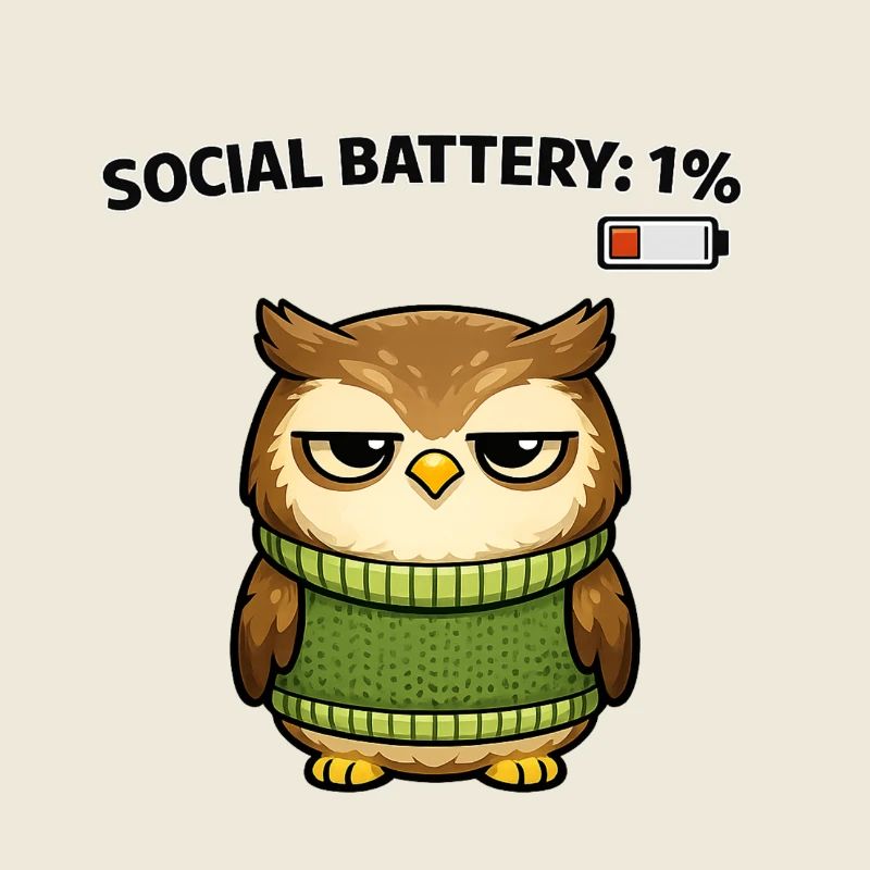 Eulenpullover 1% Akku Humor