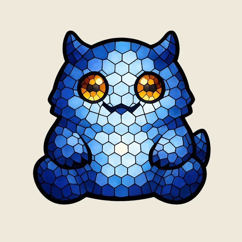 Œil bleu de chat mosaïque