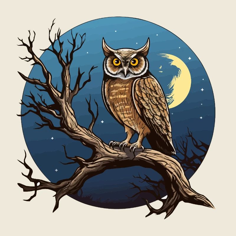 Nachtmond-Eule im Rundkreis