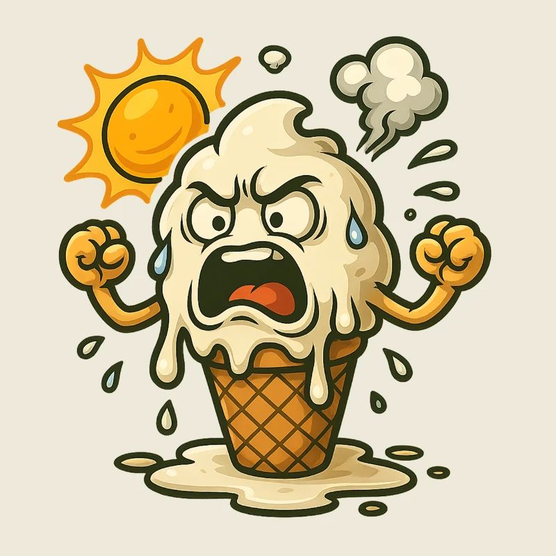 Quand la glace se décompose sous la chaleur