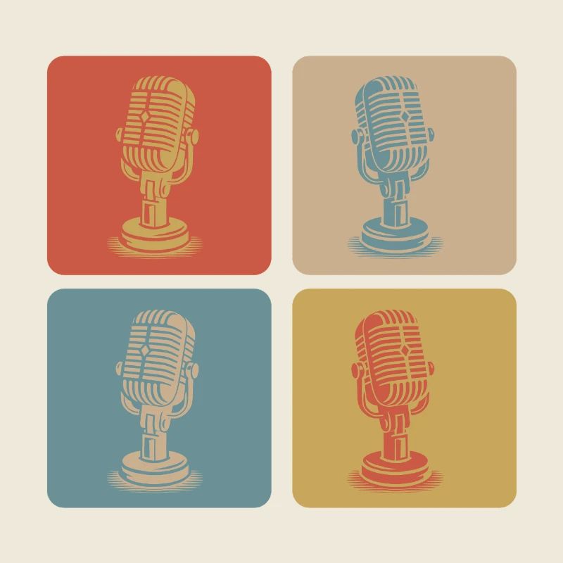 Pop Art rétro de microphones