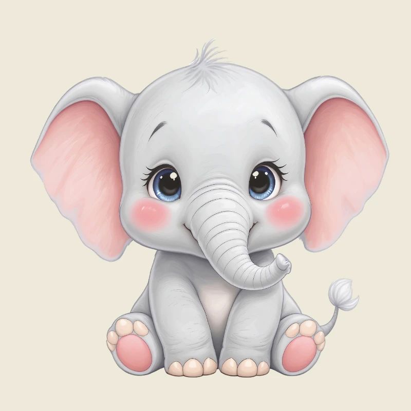 Dessin animé câlin bébé éléphant