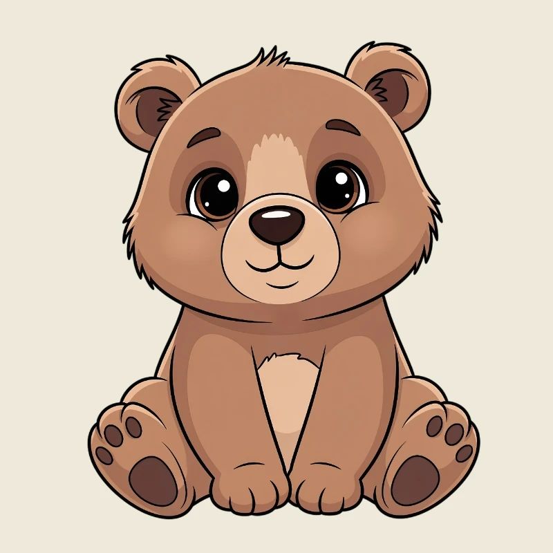 Dessin animé de l’ours câlin - Mignon brun
