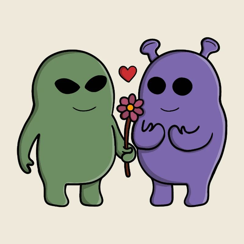 Couple extraterrestre intergalactique mignon
