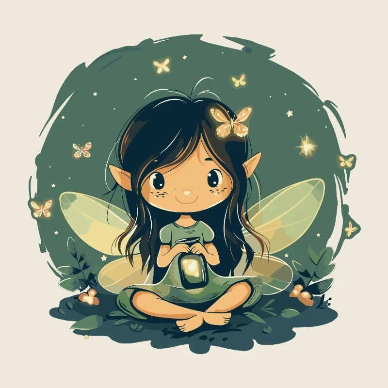 Fée de la forêt avec lanterne