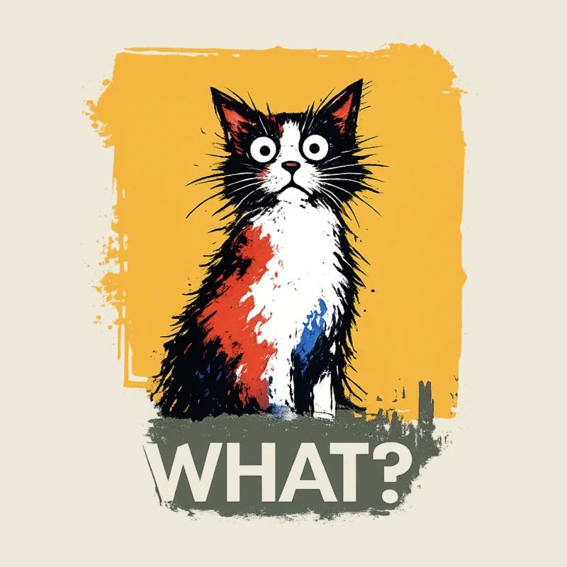Bunte Katzenkunst mit WHAT